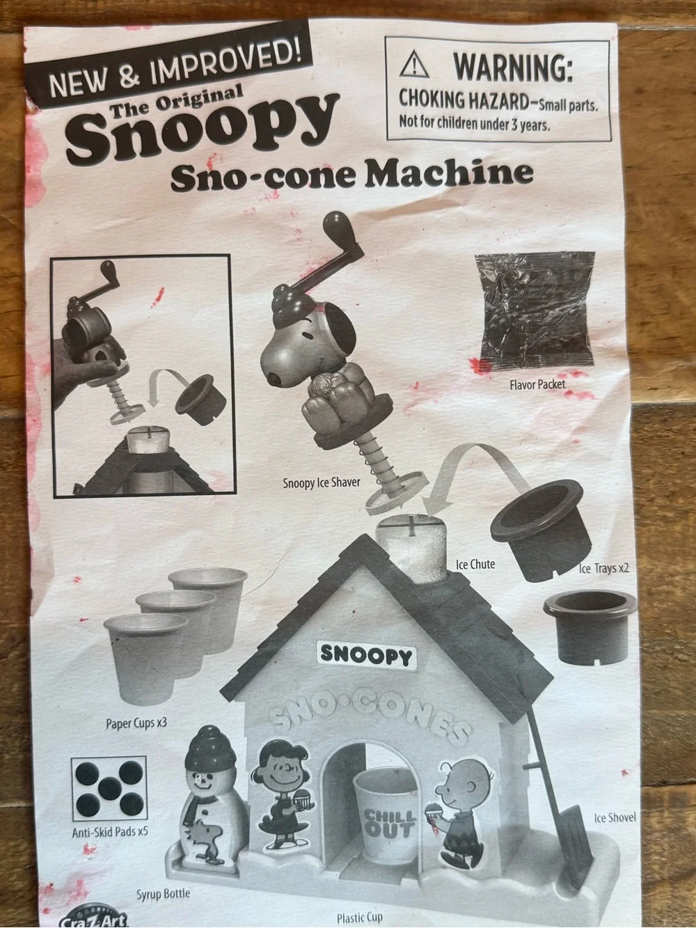 Snoopy Snow Cone Maker for Kids - Red & White